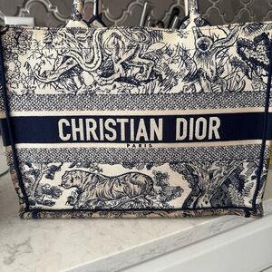 Dior Navy and Cream Tote Bag